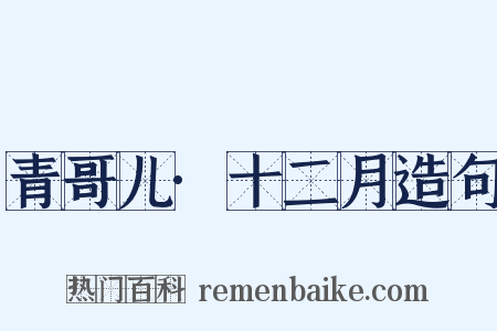 青哥儿·十二月造句是什么意思的图片